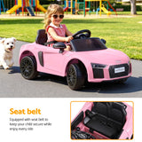 Ride On Car Licensed Audi R8 12V Electric Car for Kids Battery Pink - Rear View