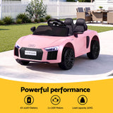 Ride On Car Licensed Audi R8 12V Electric Car for Kids Battery Pink - Close-Up Angle