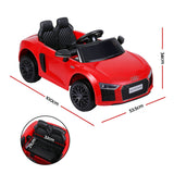 Ride On Car Licensed Audi R8 12V Electric Car for Kids Battery Red - Front View