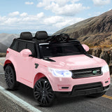 Rigo Kids Electric Ride On Car SUV Range Rover-inspired Cars Remote 12V Pink - Low Angle