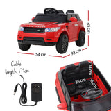 Rigo Kids Electric Ride On Car SUV Range Rover-inspired Cars Remote 12V Red - Front View
