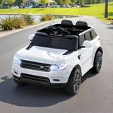 Rigo Kids Electric Ride On Car SUV Range Rover-inspired Cars Remote 12V White - Low Angle