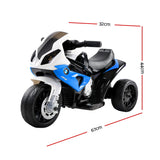Kids Electric Ride On Car Police Motorcycle Motorbike BMW Licensed S1000RR Blue - Front View