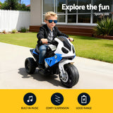 Kids Electric Ride On Car Police Motorcycle Motorbike BMW Licensed S1000RR Blue - Top-Down View