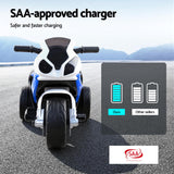 Kids Electric Ride On Car Police Motorcycle Motorbike BMW Licensed S1000RR Blue - Close-Up Angle