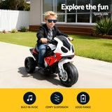 Kids Electric Ride On Car Police Motorcycle Motorbike BMW Licensed S1000RR Red - Top-Down View