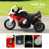 Kids Electric Ride On Car Police Motorcycle Motorbike BMW Licensed S1000RR Red - Low Angle