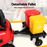 Rigo Kids Electric Ride On Car Street Sweeper Truck Toy Cars Remote 12V Red - Rear View