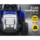 Rigo Kids Electric Ride On Car Tractor Toy Cars 12V Blue - Close-Up Angle
