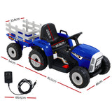 Rigo Kids Electric Ride On Car Tractor Toy Cars 12V Blue - Front View