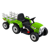 Rigo Kids Electric Ride On Car Tractor Toy Cars 12V Green - Side View