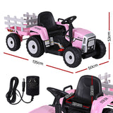Rigo Kids Electric Ride On Car Tractor Toy Cars 12V Pink - Front View