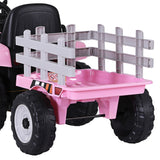 Rigo Kids Electric Ride On Car Tractor Toy Cars 12V Pink - Top-Down View