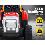 Rigo Kids Electric Ride On Car Tractor Toy Cars 12V Red - Close-Up Angle