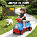 Rigo Kids Ride on Car Train 12V Electric Toy 2 Seaters Storage 87cm Blue - 45-Degree Angle