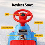 Rigo Kids Ride on Car Train 12V Electric Toy 2 Seaters Storage 87cm Blue - Close-Up Angle