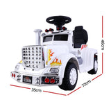 Rigo Kids Electric Ride On Car Truck Motorcycle Motorbike Toy Cars 6V White - Front View