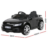 Kids Electric Ride On Car Audi Licensed TTRS Toy Cars Remote 12V Battery Black - Front View