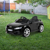 Kids Electric Ride On Car Audi Licensed TTRS Toy Cars Remote 12V Battery Black - Low Angle