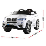 Rigo Kids Electric Ride On Car SUV BMW-Inspired X5 Toy Cars Remote 6V White - Front View