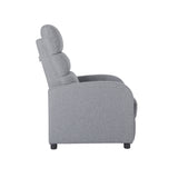 Oikiture Recliner Chair Armchair Adjustable Sofa Lounge Polyester Grey - Rear View
