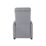 Oikiture Recliner Chair Armchair Adjustable Sofa Lounge Polyester Grey - Low Angle