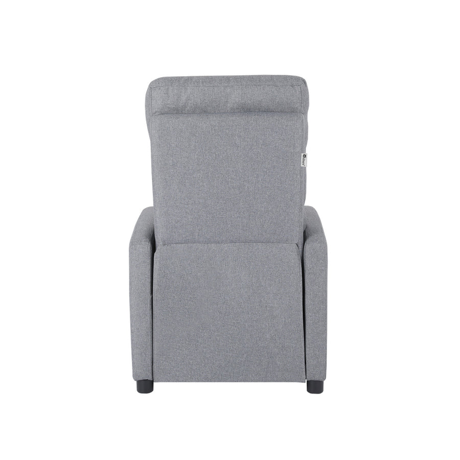 Oikiture Recliner Chair Armchair Adjustable Sofa Lounge Polyester Grey