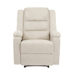 Oikiture Recliner Chair Padded Lounge With Side Pocket Polyester Beige, Reclining