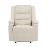Oikiture Recliner Chair Padded Lounge With Side Pocket Polyester Beige - Front View