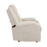 Oikiture Recliner Chair Padded Lounge With Side Pocket Polyester Beige - Close-Up Angle