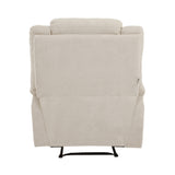 Oikiture Recliner Chair Padded Lounge With Side Pocket Polyester Beige