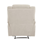 Oikiture Recliner Chair Padded Lounge With Side Pocket Polyester Beige, image 5