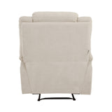 Oikiture Recliner Chair Padded Lounge With Side Pocket Polyester Beige - 45-Degree Angle