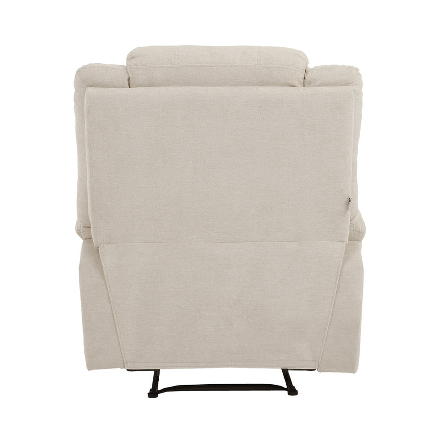 Oikiture Recliner Chair Padded Lounge With Side Pocket Polyester Beige, image 5