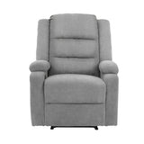 Oikiture Recliner Chair Padded Lounge With Side Pocket Polyester Grey
