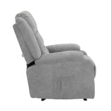 Oikiture Recliner Chair Padded Lounge With Side Pocket Polyester Grey - Front View