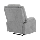 Oikiture Recliner Chair Padded Lounge With Side Pocket Polyester Grey - Low Angle