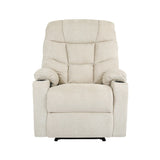 Oikiture Recliner Chair Electric Massage Chairs Heated Polyester Beige - Close-Up Angle