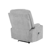 Oikiture Recliner Chair Electric Massage Chairs Heated Polyester Grey - Top-Down View