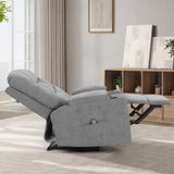 Oikiture Recliner Chair Electric Massage Chairs Heated Polyester Grey - Front View