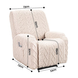 Artiss Recliner Chair Covers with Storage Side Pockets Beige - Front View