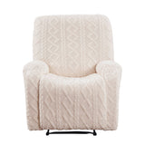 Artiss Recliner Chair Covers with Storage Side Pockets Beige - Side View
