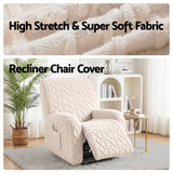 Artiss Recliner Chair Covers with Storage Side Pockets Beige - Top-Down View