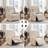 Artiss Recliner Chair Covers with Storage Side Pockets Beige - Close-Up Angle