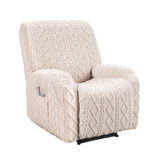 Artiss Recliner Chair Covers with Storage Side Pockets Beige - Low Angle