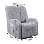 Artiss Recliner Chair Covers with Storage Side Pockets Grey