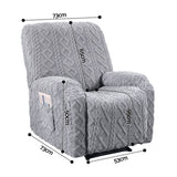 Artiss Recliner Chair Covers with Storage Side Pockets Grey - Front View