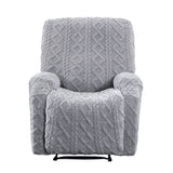 Artiss Recliner Chair Covers with Storage Side Pockets Grey - Side View