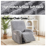 Artiss Recliner Chair Covers with Storage Side Pockets Grey - Top-Down View