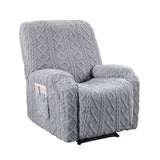 Artiss Recliner Chair Covers with Storage Side Pockets Grey - Low Angle